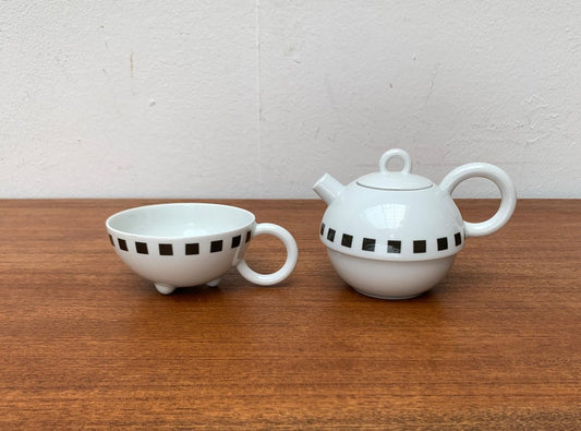 German Postmodern Fantasia Series Teapot or Coffeepot with Cup by Matteo Thun for Arzberg, 1980s, Set of 2