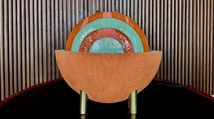 German Postmodern Sculptural Art Ceramic Indoor Fountain by Ceramist Martin Reinhardt, 1980s-JP-1175246