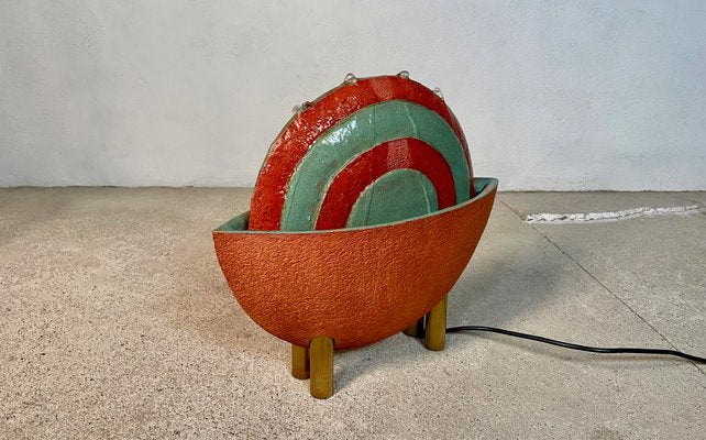 German Postmodern Sculptural Art Ceramic Indoor Fountain by Ceramist Martin Reinhardt, 1980s-JP-1175246