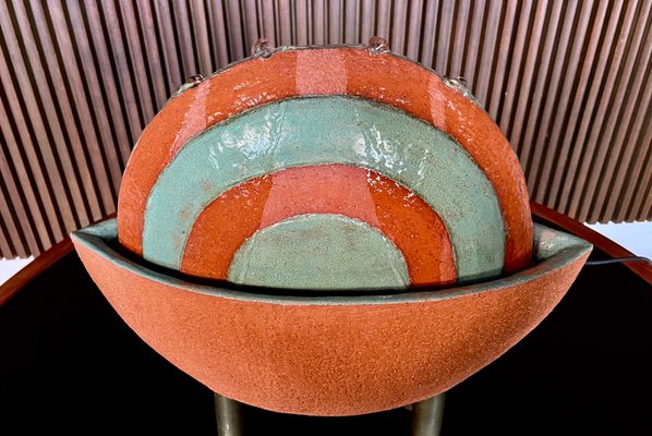 German Postmodern Sculptural Art Ceramic Indoor Fountain by Ceramist Martin Reinhardt, 1980s-JP-1175246