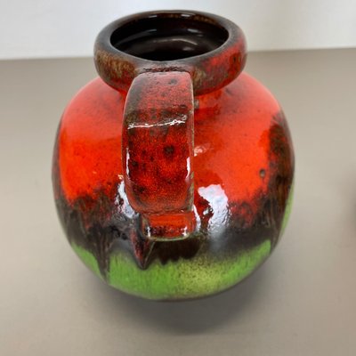 German Pottery Fat Lava Vases Multi-Color by Scheurich, 1970s, Set of 2-QZ-1284742