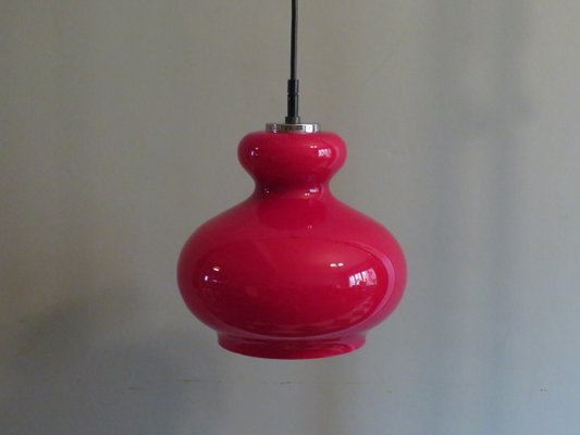 German Red Glass Pendant Lamp from Peill & Putzler, 1960s-UKG-1442030