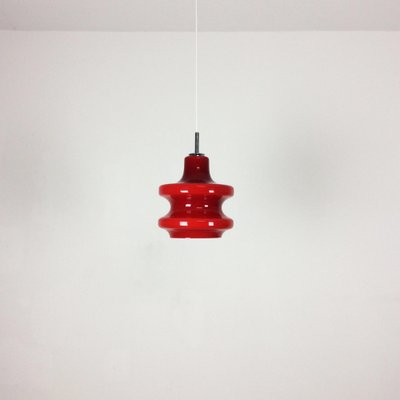 German Red Opal Glass Hanging Light from Peill & Putzler, Germany-QZ-1053124