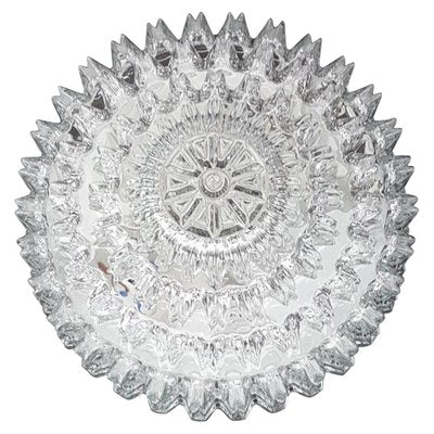 German Round Textured Glass Flushmount by Limburg, 1970s-UGR-1085540