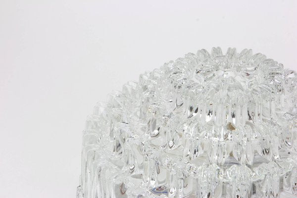 German Round Textured Glass Flushmount by Limburg, 1970s-UGR-1085540