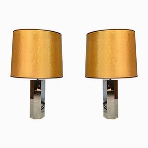 German Sculptural Chromed Table Lamps by Ingo Maurer for Design M, 1960s, Set of 2-JP-776523