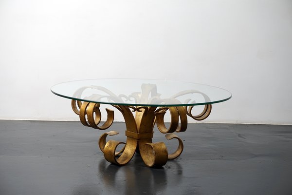 German Side Table in Golden Metal, 1970s-CIP-1256541