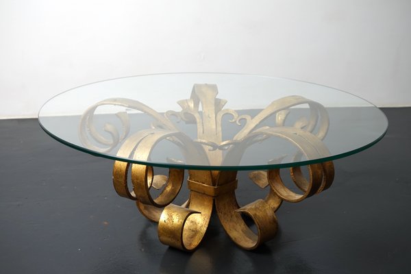 German Side Table in Golden Metal, 1970s-CIP-1256541