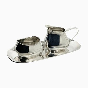 German Silver Cream Set by Gottlieb Kurz, 1910, Set of 3-UCH-1224138