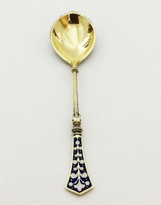 German Silver Teaspoons with Gold Plating and Enamel from Koch & Bergfeld, 1884-1893-UCH-1224476