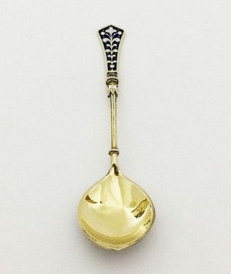 German Silver Teaspoons with Gold Plating and Enamel from Koch & Bergfeld, 1884-1893-UCH-1224476