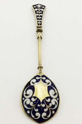 German Silver Teaspoons with Gold Plating and Enamel from Koch & Bergfeld, 1884-1893-UCH-1224476