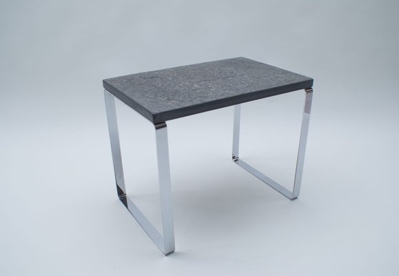 German Slate and Chrome Side Table from Draenert, 1960s-KQB-694296