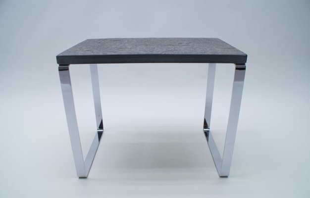 German Slate and Chrome Side Table from Draenert, 1960s-KQB-694296