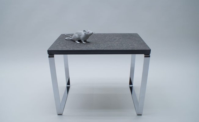 German Slate and Chrome Side Table from Draenert, 1960s-KQB-694296