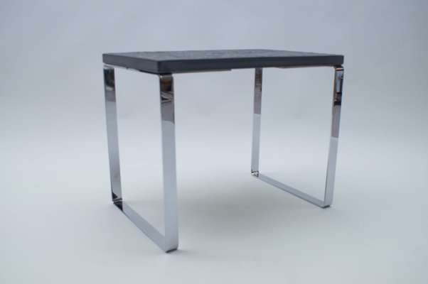 German Slate and Chrome Side Table from Draenert, 1960s-KQB-694296