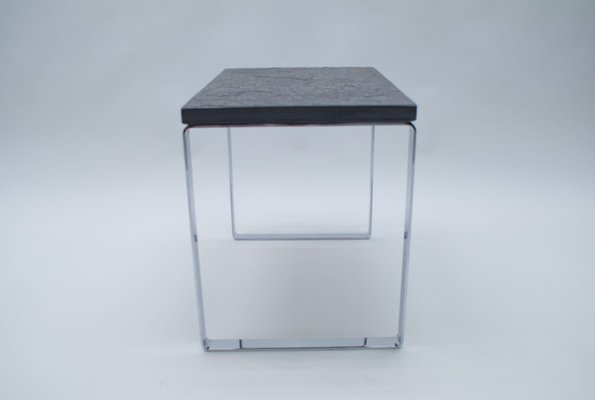 German Slate and Chrome Side Table from Draenert, 1960s-KQB-694296