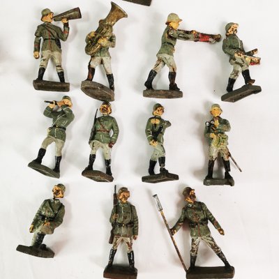 German Soldier Figurines, 1930s, Set of 40-ZTG-1814429