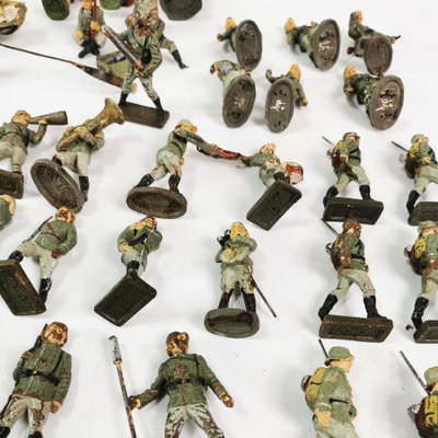 German Soldier Figurines, 1930s, Set of 40-ZTG-1814429