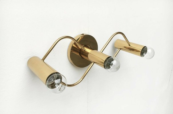 German Space Age Brass Ceiling Lamp by Gaetano Sciolari for Leola, 1970s-UAH-1735817