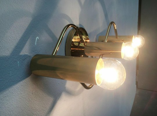 German Space Age Brass Ceiling Lamp by Gaetano Sciolari for Leola, 1970s-UAH-1735817