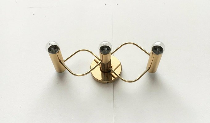 German Space Age Brass Ceiling Lamp by Gaetano Sciolari for Leola, 1970s-UAH-1735817