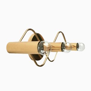 German Space Age Brass Ceiling Lamp by Gaetano Sciolari for Leola, 1970s-UAH-1735817