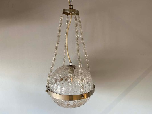 German Space Age Glass Ball Pendant Lamp, 1970s-JO-879020