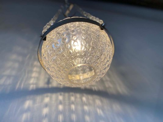 German Space Age Glass Ball Pendant Lamp, 1970s-JO-879020