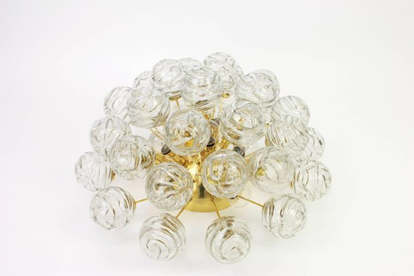 German Spectacular Sputnik Flush Mount Glass Snow Balls by Doria, 1970s-UGR-1085608