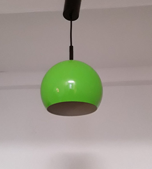 German Spherical Green Metal Ceiling Lamp from Briloner Leuchten, 1980s