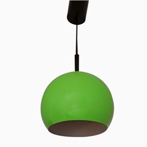 German Spherical Green Metal Ceiling Lamp from Briloner Leuchten, 1980s-HOI-862261