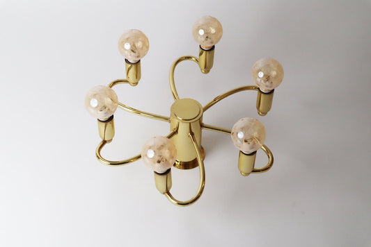 German Spiral Wall or Ceiling Lamp in Brass by Gaetano Sciolari, 1980s