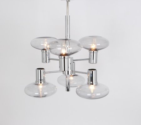 German Sputnik Chrome Chandelier by Doria, 1960s-UGR-1085462