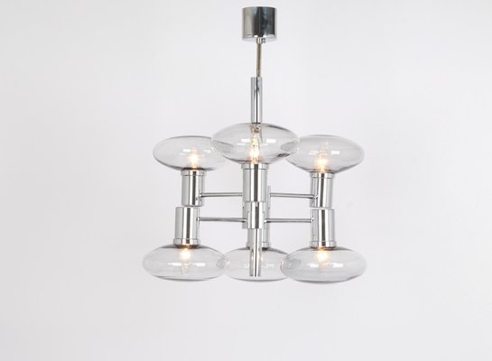 German Sputnik Chrome Chandelier by Doria, 1960s-UGR-1085462