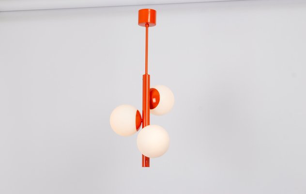 German Sputnik Orange Pendant Light in Opal Glass from Kaiser Idell, 1970s-UGR-1736577