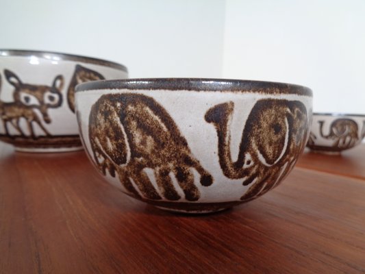 German Studio Ceramic Bowls by Monika Maetzel, 1960s, Set of 4-RDW-646420