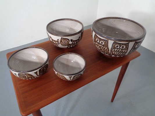 German Studio Ceramic Bowls by Monika Maetzel, 1960s, Set of 4-RDW-646420