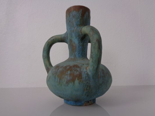 German Studio Ceramic Handle Vase by Lu & Gerd Grove, Lübeck, 1960s-RDW-2016670