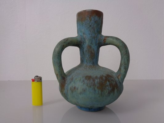 German Studio Ceramic Handle Vase by Lu & Gerd Grove, Lübeck, 1960s-RDW-2016670