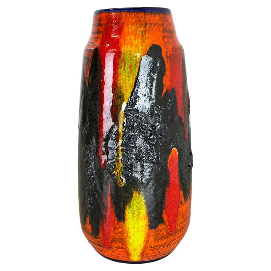 German Super Color Fat Lava Vase Scheurich, 1970s