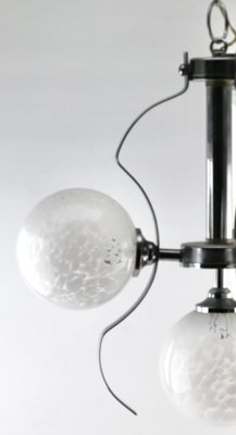 German Swirl Ball Pendant Stem Lamp with 3 Globular Lights from Fischer Leuchten-MJY-1150362