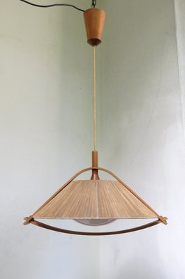 German Teak and Acrylic Glass Ceiling Lamp from Temde, 1960s-EY-653732