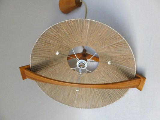 German Teak and Acrylic Glass Ceiling Lamp from Temde, 1960s-EY-653732