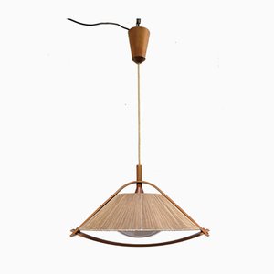 German Teak and Acrylic Glass Ceiling Lamp from Temde, 1960s-EY-653732