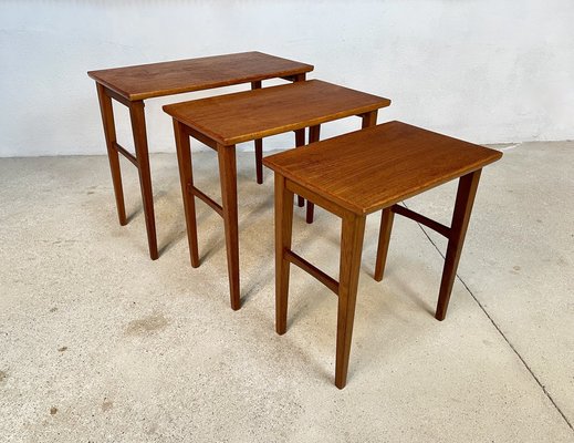 German Teak Nesting Tables, 1950s, Set of 3-JP-1334309