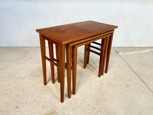 German Teak Nesting Tables, 1950s, Set of 3-JP-1334309