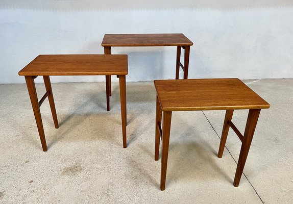 German Teak Nesting Tables, 1950s, Set of 3-JP-1334309