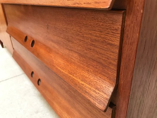 German Teak Sideboard with Brass Handles, 1950s-JP-698635