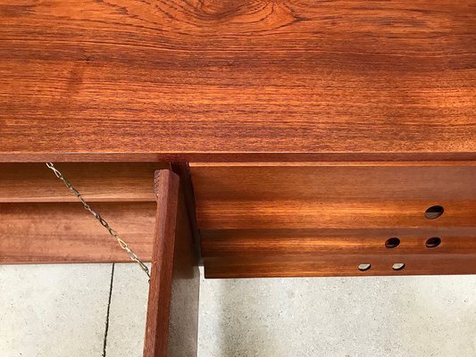 German Teak Sideboard with Brass Handles, 1950s-JP-698635